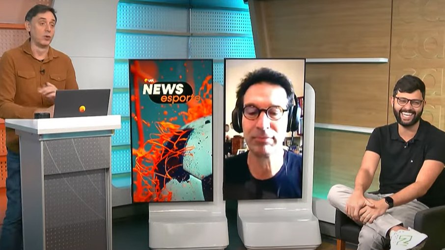 Tironi, Arnaldo e Lavieri brincaram com a situação nos momentos iniciais do programa