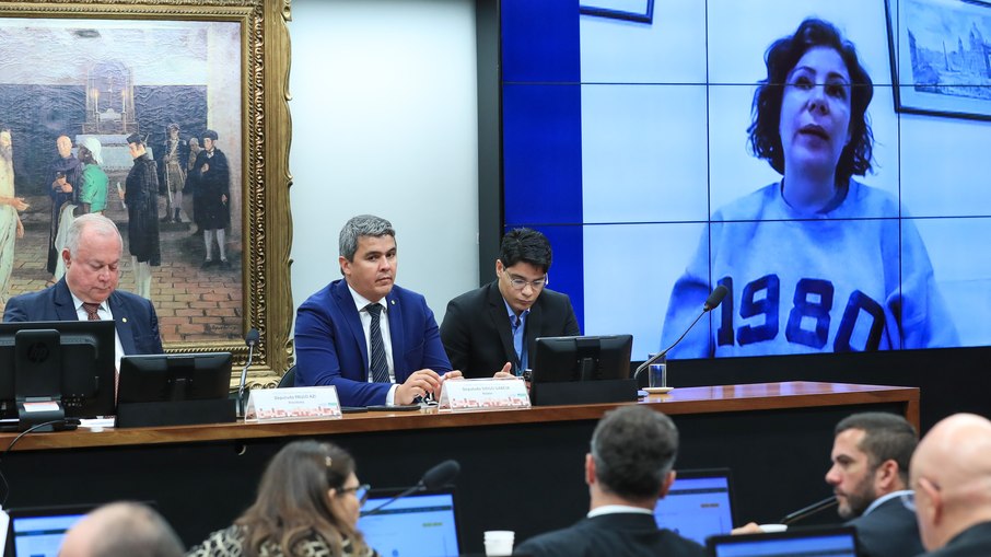 A deputada licenciada Carla Zambelli (SP), em depoimento à Comissão de Constituição e Justiça e de Cidadania da Câmara dos Deputados