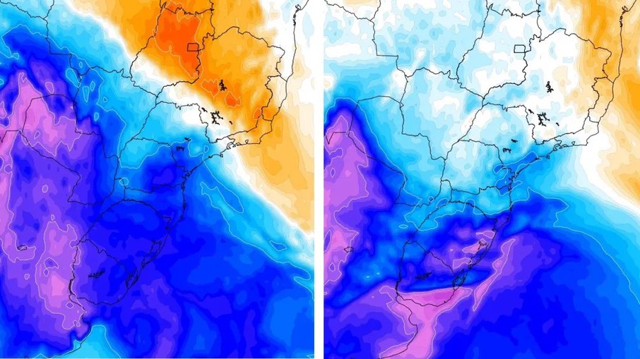 Massas de ar frio devem atingir o país de forma consecutiva 