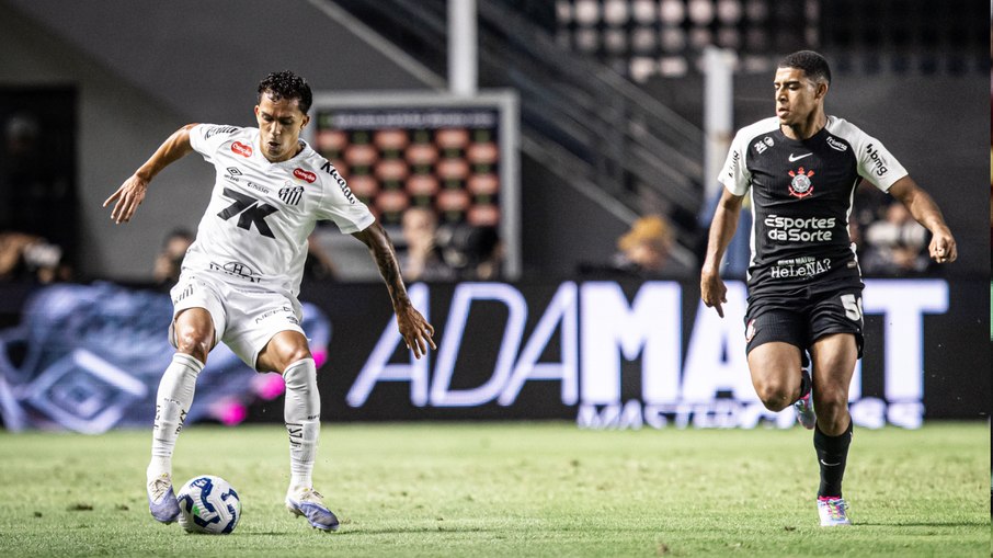 O Santos venceu o Corinthians por 3 a 1 na Vila Belmiro