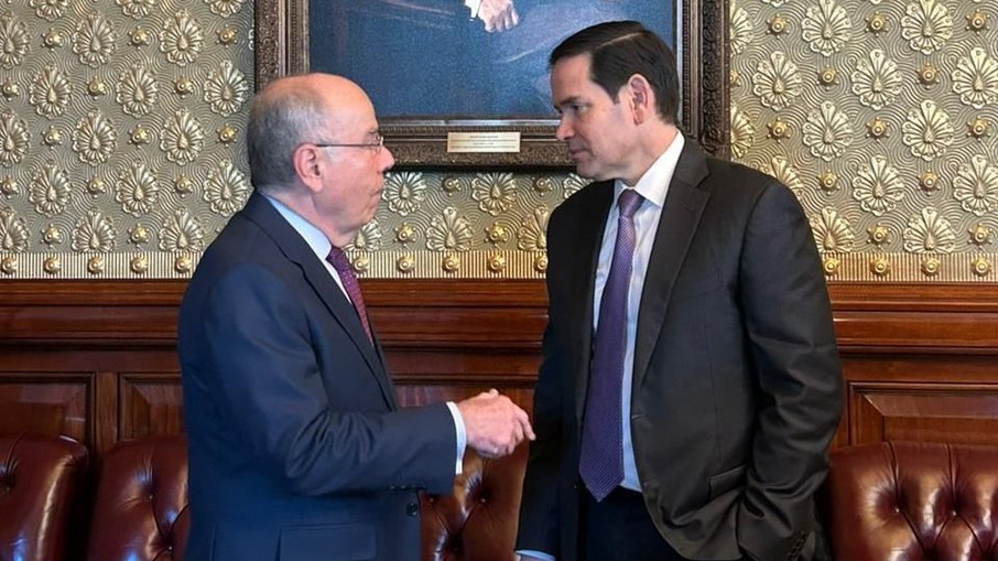 O chanceler Mauro Vieira e o secretário de Estado dos EUA, Marco Rubio