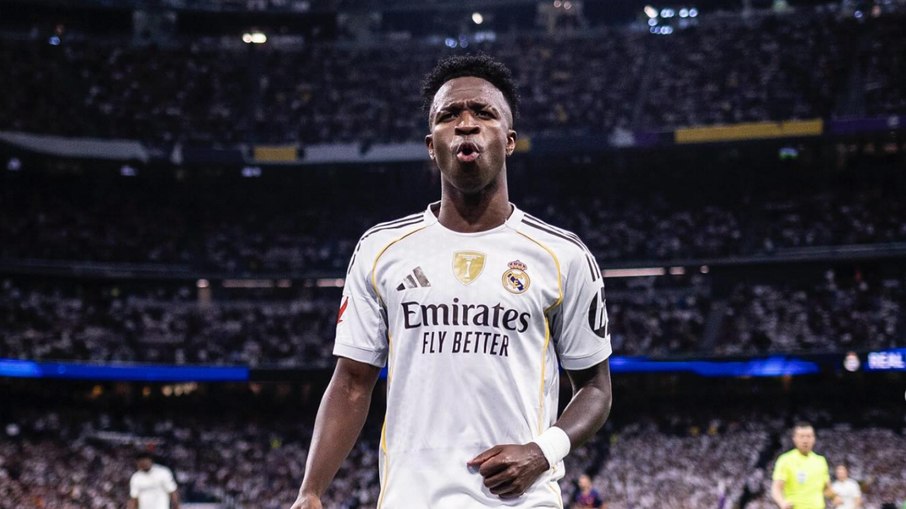 Vini Jr na vitória do Real sobre o Barça por 2 a 1