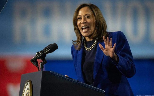 Kamala Harris durante a campanha eleitoral de 2024 Kamala Harris durante a campanha eleitoral de 2024