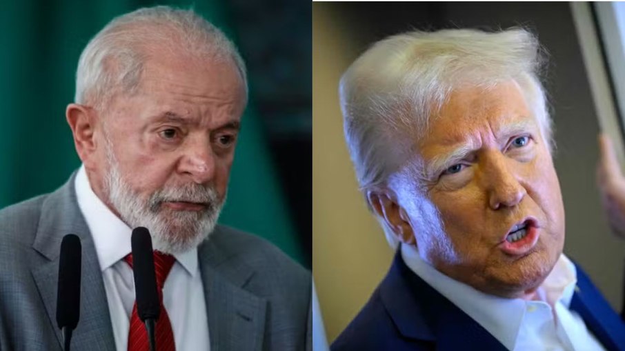Presidente Lula (E) e presidente dos Estados Unidos, Donald Trump (D) Presidente Lula (E) e presidente dos Estados Unidos, Donald Trump (D)