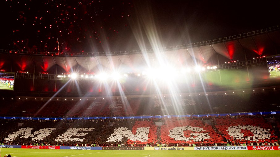 Torcida do Flamengo no Maracanã no jogo de ida da semifinal Torcida do Flamengo no Maracanã no jogo de ida da semifinal