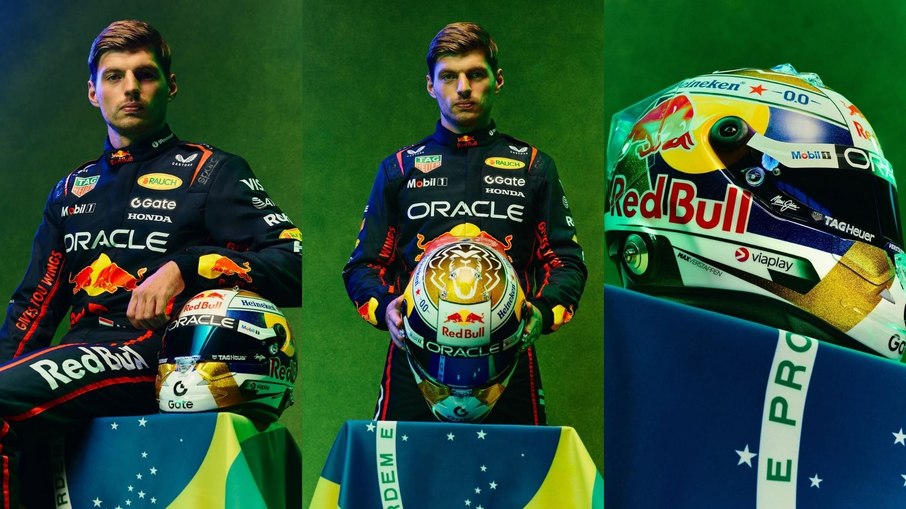 Nova personalização do capacete de Max Verstappen para o GP do Brasil
