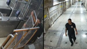Passageiro danifica porta de acesso em estação do BRT e acaba detido
