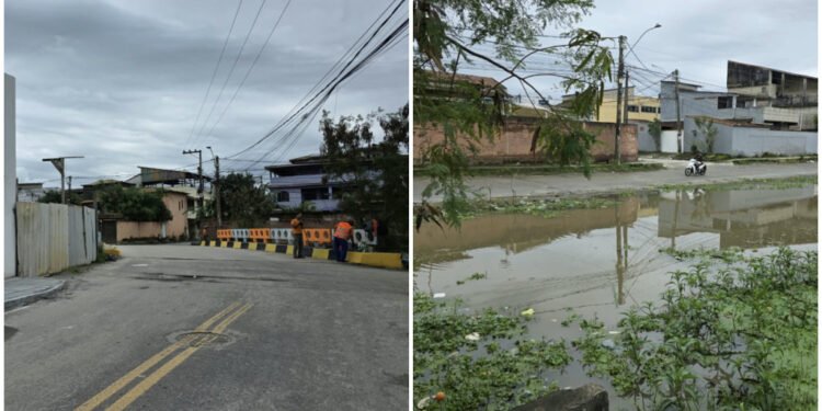 Entorno do Sesc/Senac recebe manutenção em Rio das Ostras; água do valão segue transbordando em trecho rebaixado Entorno do Sesc/Senac recebe manutenção em Rio das Ostras; água do valão segue transbordando em trecho rebaixado