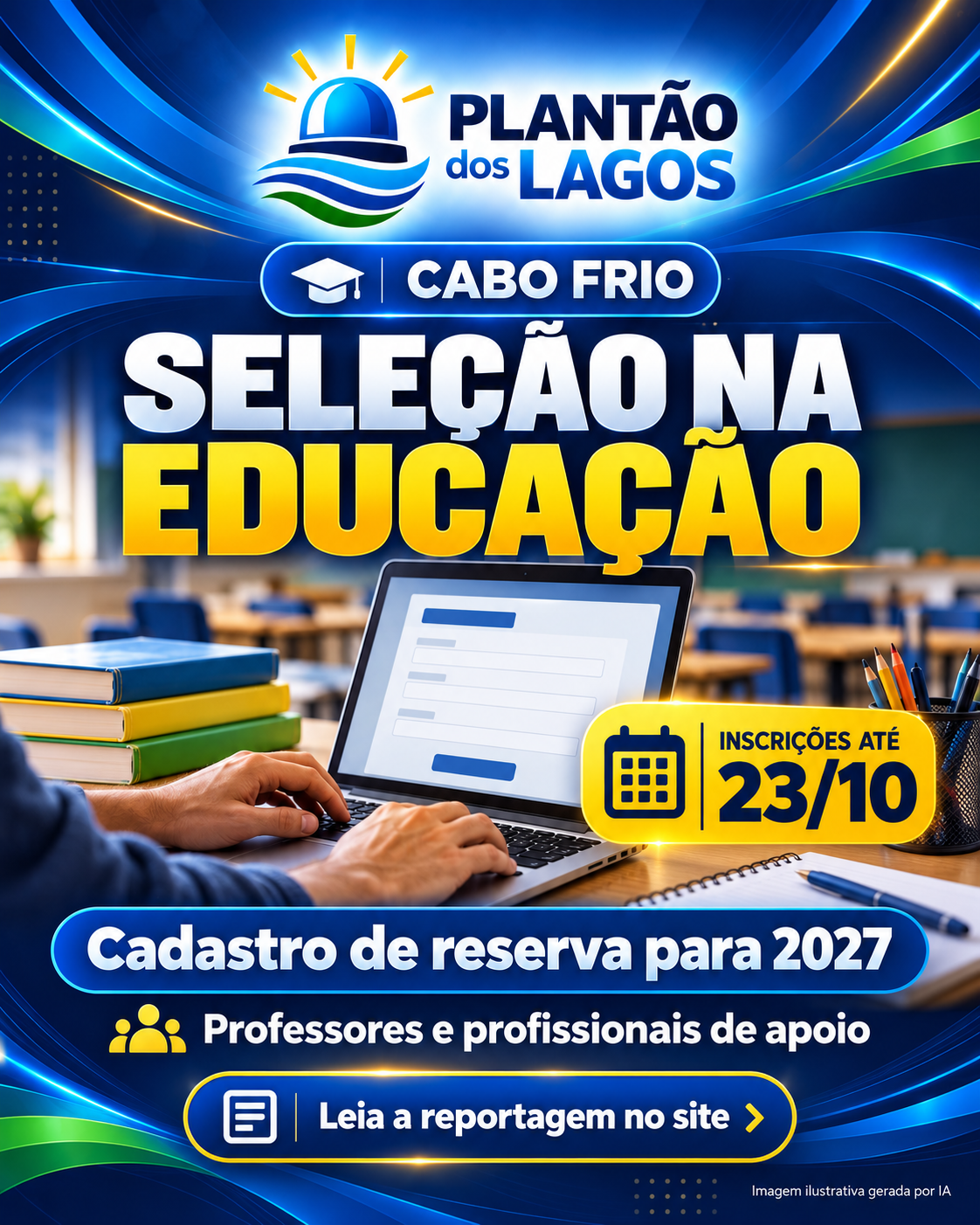 Cabo Frio: seleção da Educação recebe inscrições até sexta-feira (23) Cabo Frio: seleção da Educação recebe inscrições até sexta-feira (23)